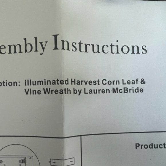 24" Illuminated Harvest Corn Leaf and Vine Wreath by Lauren McBride NEW - Picture 6 of 6